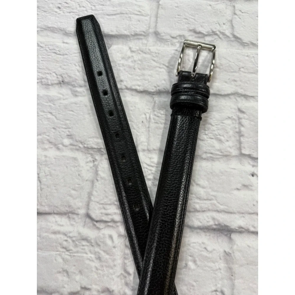 Leather Belt Mens 46-48 Black Like New Full Grain Textured Dress Belt